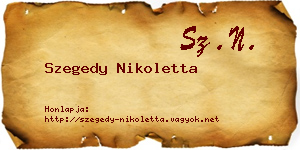 Szegedy Nikoletta névjegykártya