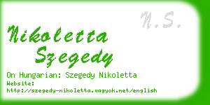 nikoletta szegedy business card